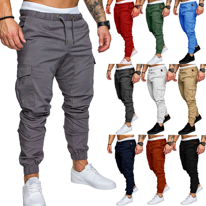 Herren Tapered Cargo-Jogger mit elastischem Bund, Kordelzug und Beuteltaschen Drune