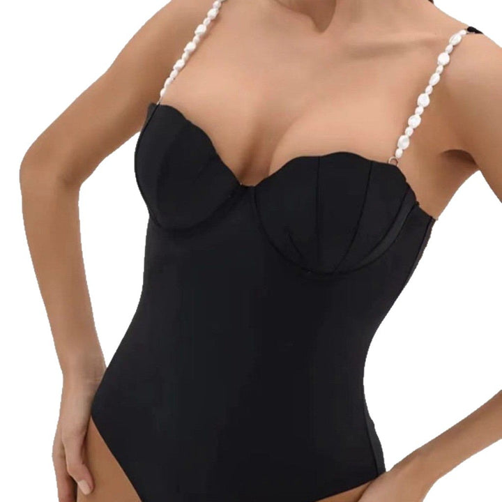 Damen eleganter Badeanzug mit muschelförmigem Detail Drune