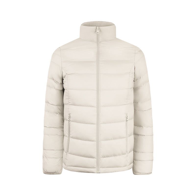 Herren Ultraleichte gesteppte Daunenimitat-Jacke mit Stehkragen Drune