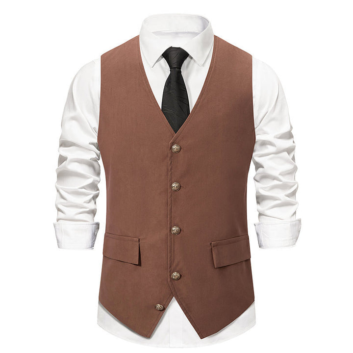 Herren Eleganter Maßgeschneiderter Anzug Weste Drune