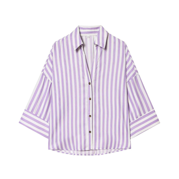 Damen Hemdblusenshirt mit lässigem Schnitt und eleganten 3/4-Ärmeln Drune