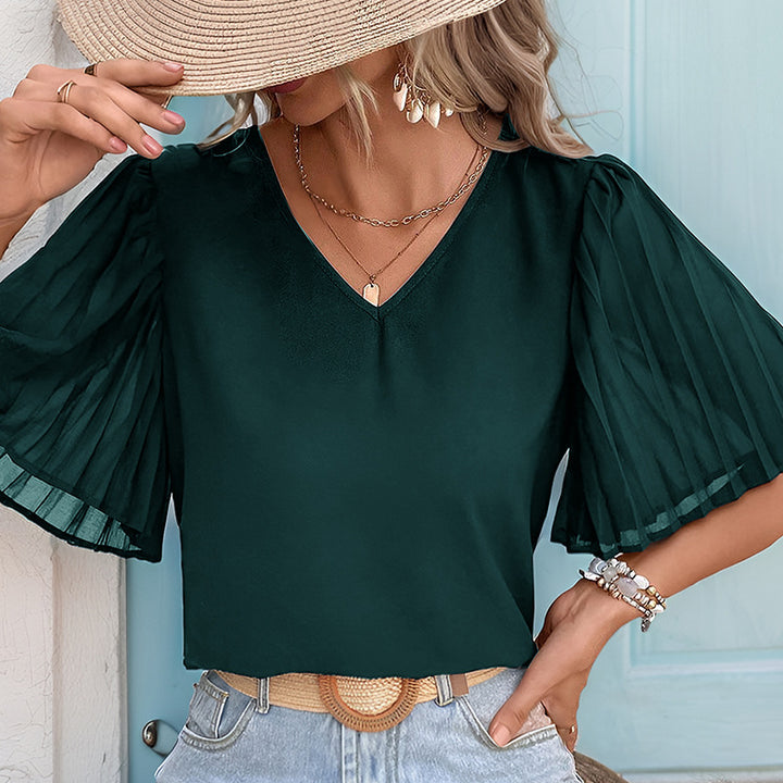 Damen Moderne Bluse mit Volantärmeln Drune