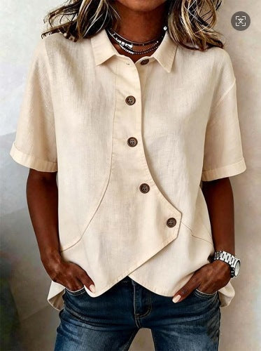 Damen Besonders gestaltete Bluse mit einzigartigem Knopfdetail Drune