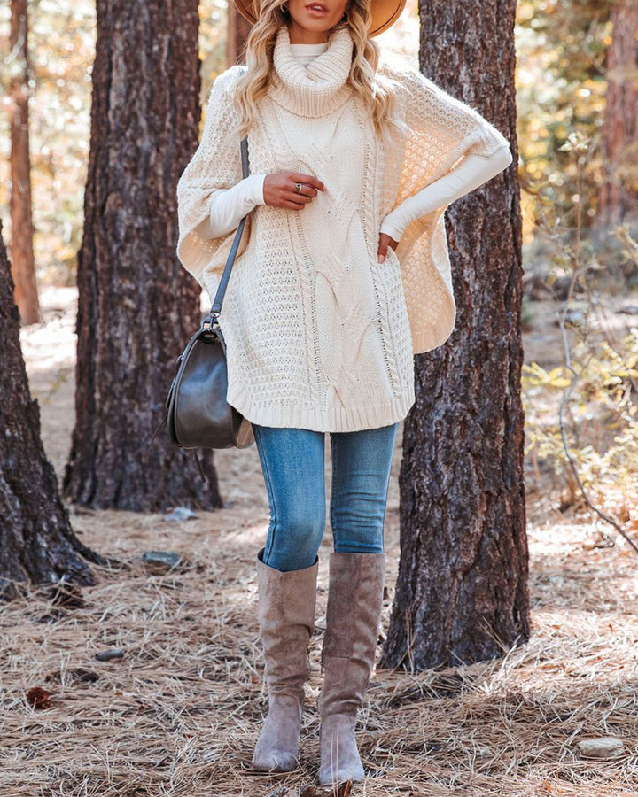 Damen Strickpullover im Poncho-Stil Drune