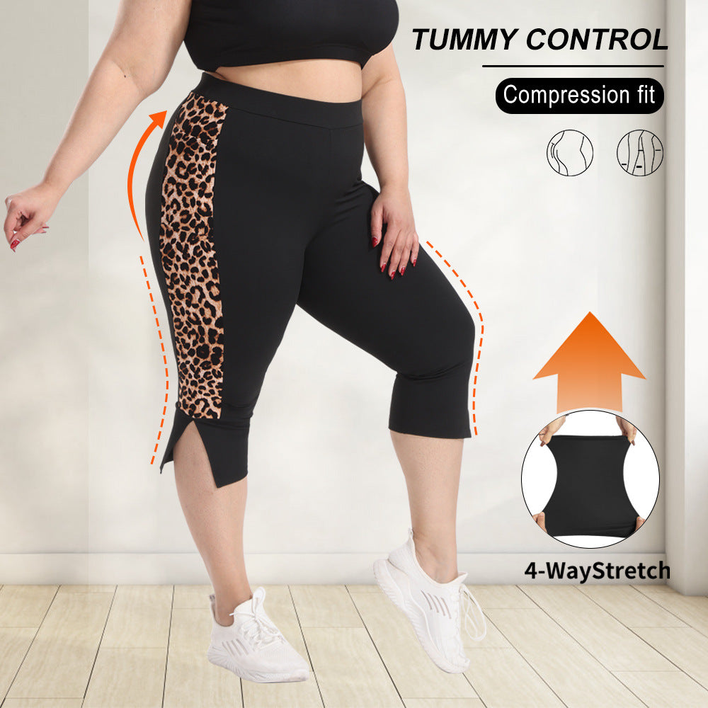 Damen Sculpting-Capri-Leggings mit hohem Taillenbund, Bauchkontrolle und seitlichen Einschubtaschen Drune