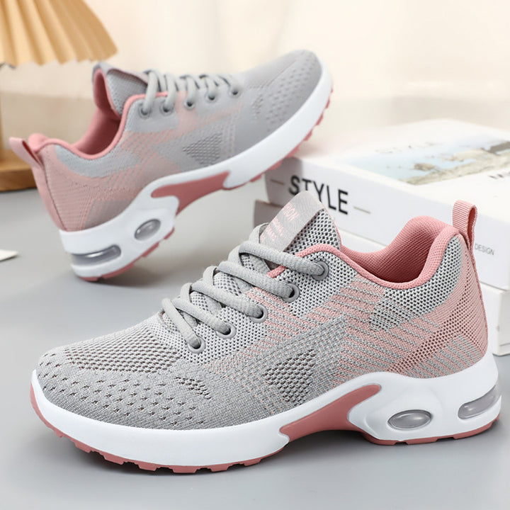 Damen nan sportive Strick-Sneaker mit stoßdämpfender Air-Unit, ergonomischer Komfortsohle und elastischer Schnürung Drune