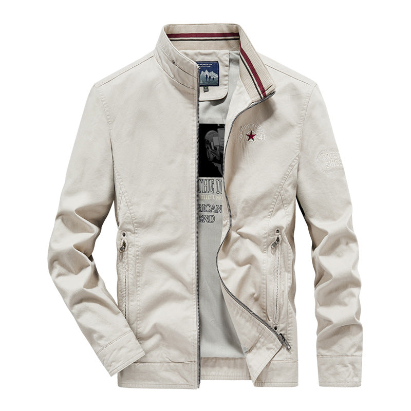 Herren Casual Kurzjacke im Harrington-Stil mit Stehkragen und Innentasche Drune