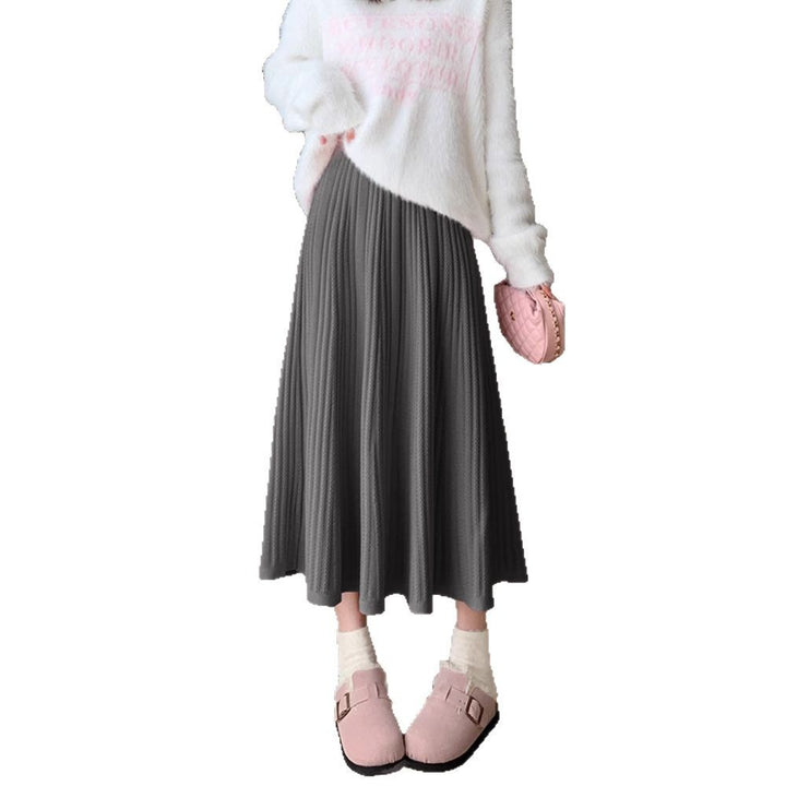Damen Eleganter Plissee-Midirock mit hohem Bund Drune