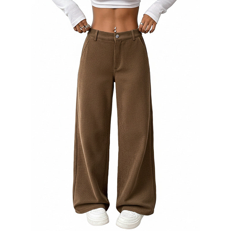 Damen Bequeme Weite Hochtaillierte Hose Drune