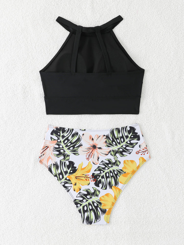 Damen Bikini-Set mit hohem Bund und sportlichem Oberteil Drune