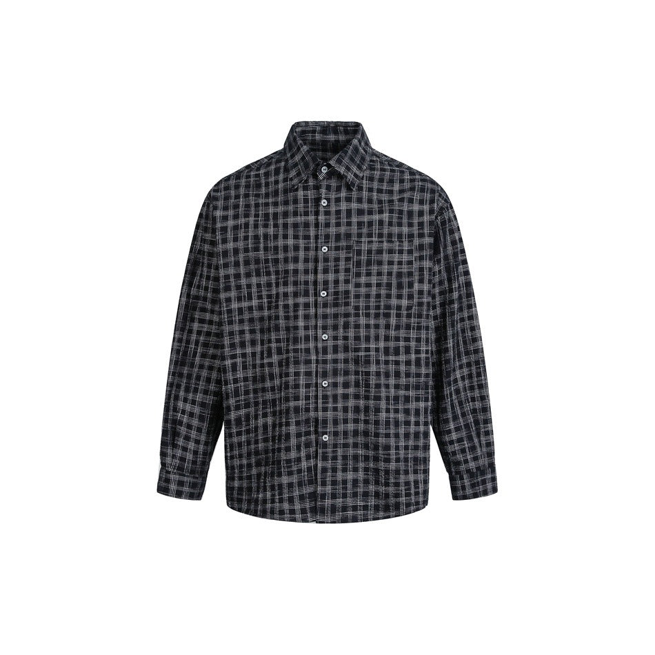 Damen Oversize-Hemd aus Leinen‑Baumwoll‑Mix mit feinem Karomuster Drune