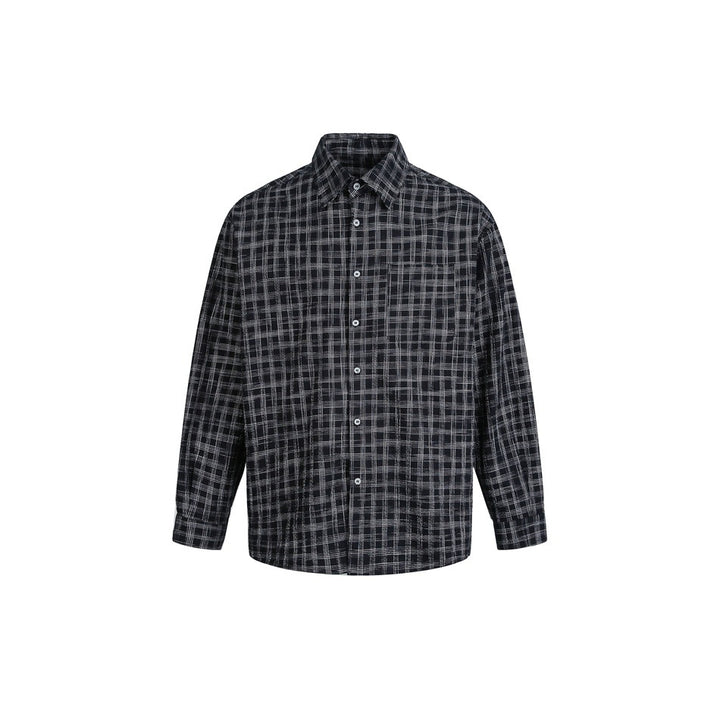Damen Oversize-Hemd aus Leinen‑Baumwoll‑Mix mit feinem Karomuster Drune