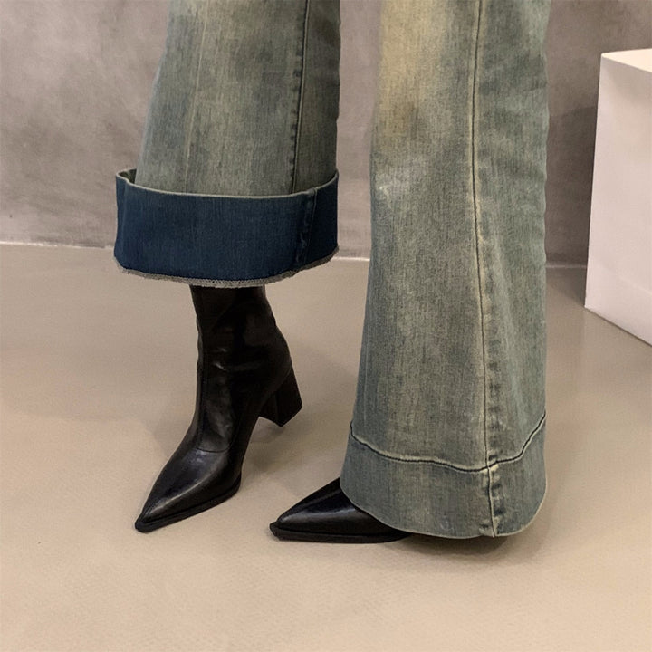 Damen Modische Stiefeletten Drune