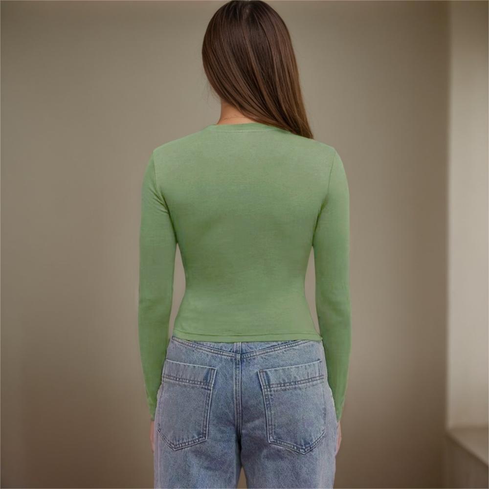 Damen figurbetontes Langarmoberteil mit innovativem Cut-Out Design Drune