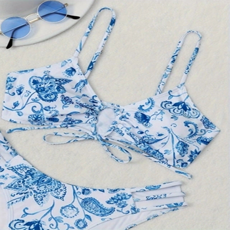 Damen Bandeau-Bikini mit verspieltem Kordeldetail Drune