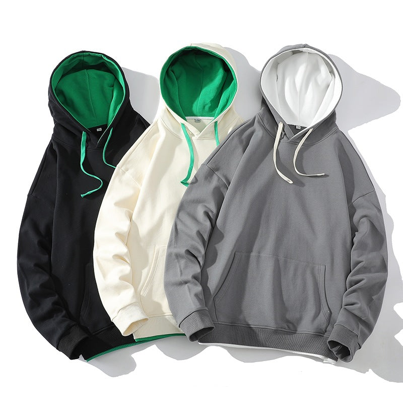 Unisex Oversize‑Kapuzensweatshirt mit Kontrastfutter, Kängurutasche & Tropfenärmeln Drune