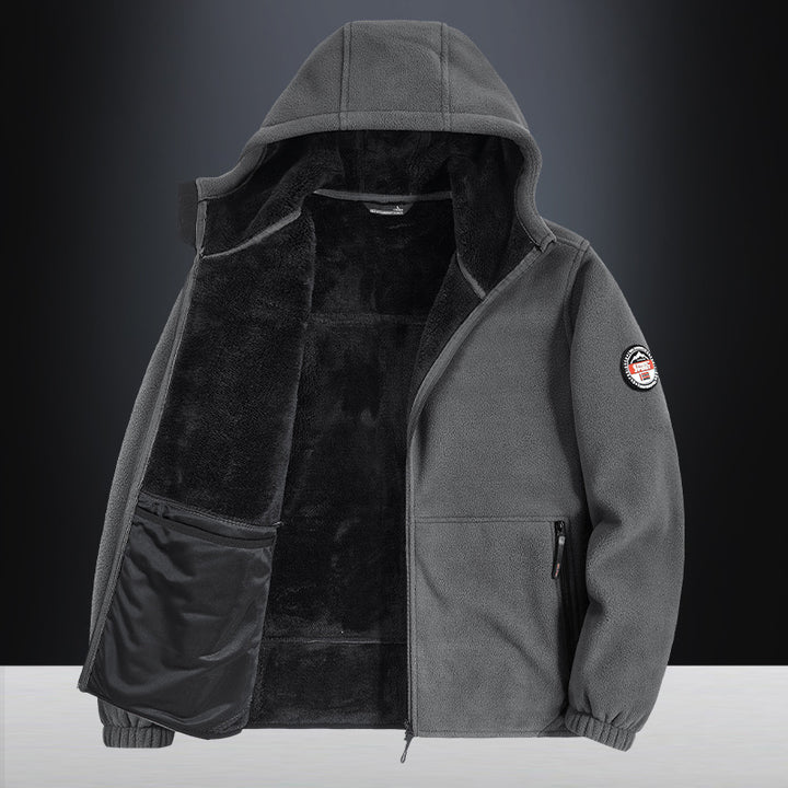 Herren Gemütliche Fleecejacke mit Kapuze Drune