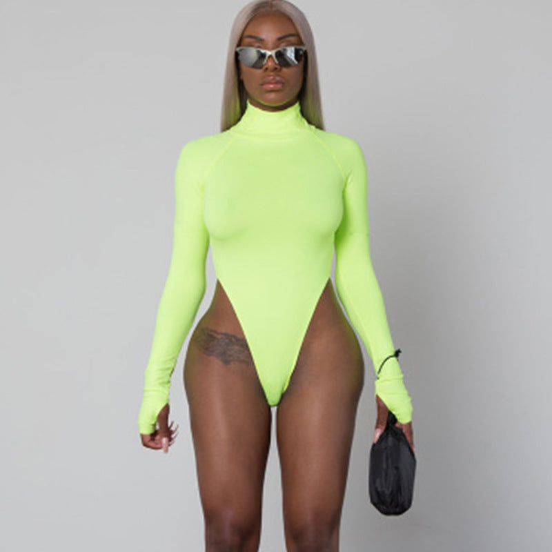 Damen Langarm-Bodysuit mit hohem Kragen und figurschmeichelndem Schnitt Drune