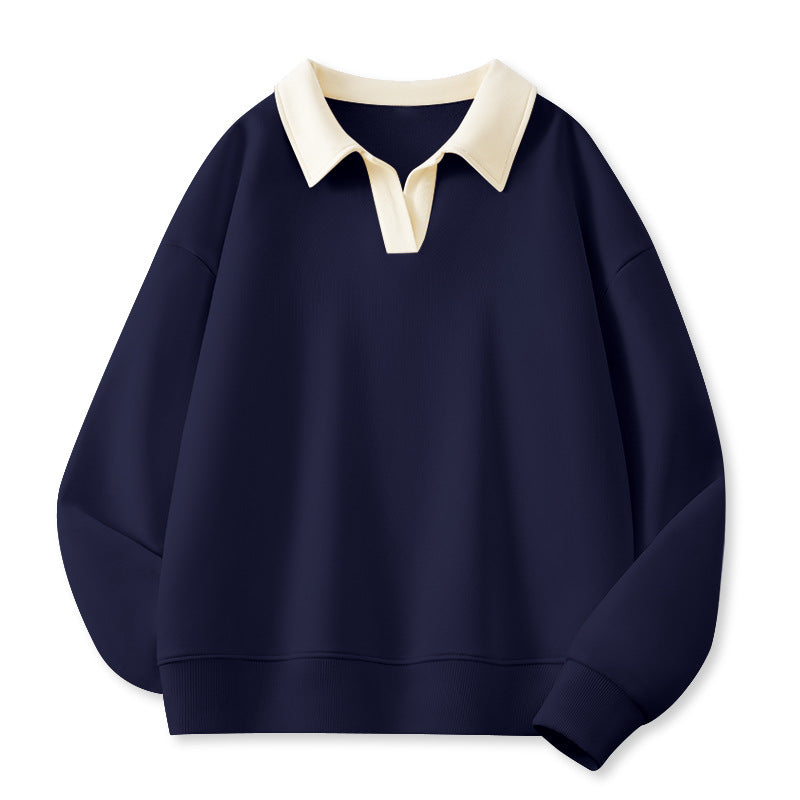 Damen Stilvolles V-Ausschnitt Fleece Pullover Sweatshirt Drune