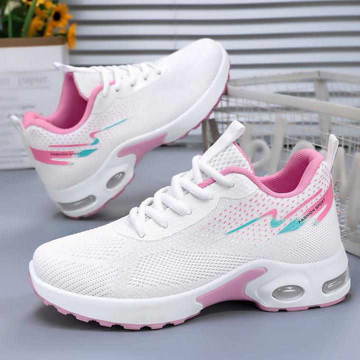 Damen nan sportlicher Mesh-Laufsneaker mit sichtbarer Air-Dämpfung, atmungsaktivem Strickoberteil und ergonomischer Komfortsohle Drune