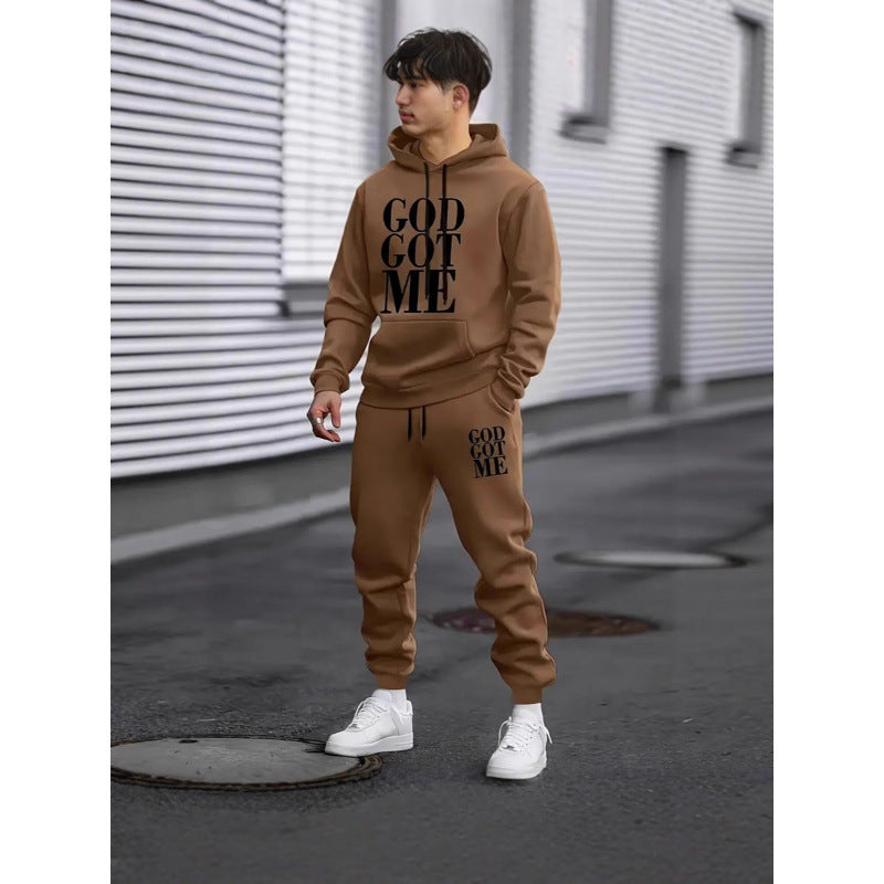 Herren Fragen Hoodie und Jogginghose Set Drune