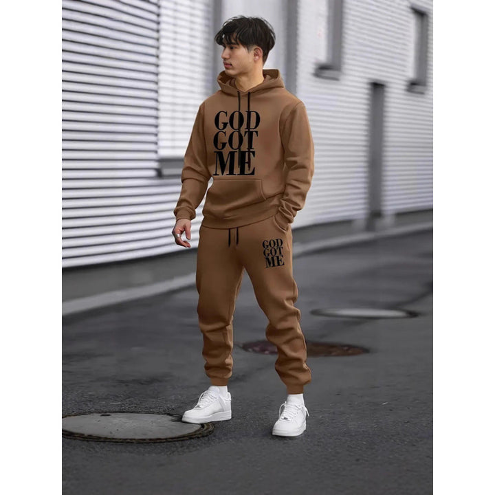 Herren Fragen Hoodie und Jogginghose Set Drune