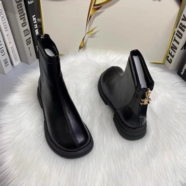 Damen Modische Stiefeletten mit elegantem Reißverschluss Drune