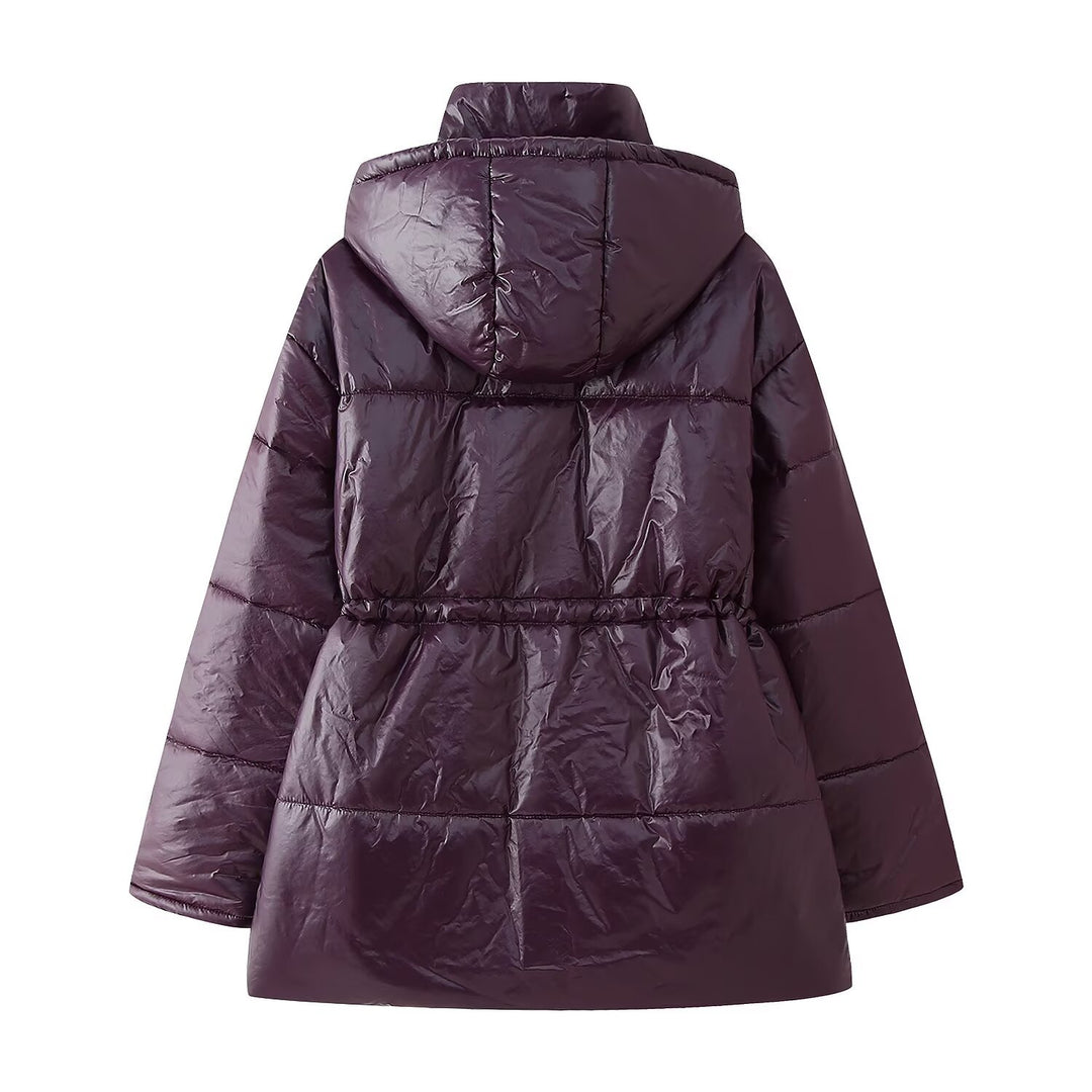 Damen gesteppte Übergangsjacke mit Kapuze und praktischen Eingrifftaschen Drune