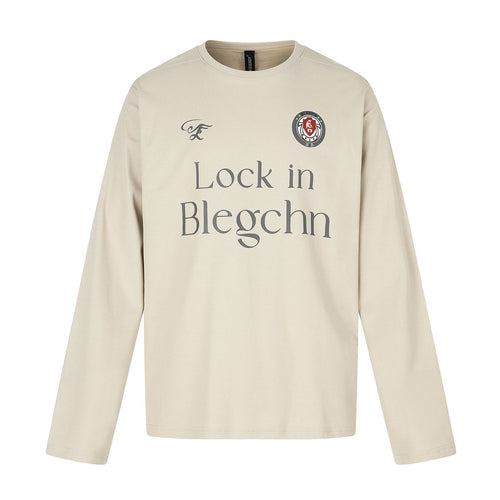 Unisex Rundhals-Sweatshirt mit großflächigem Typo-Print und gesticktem Emblem Drune