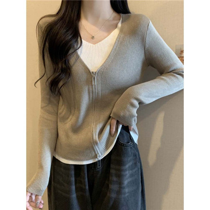 Damen Strickjacke mit hochwertigem Reißverschluss Drune