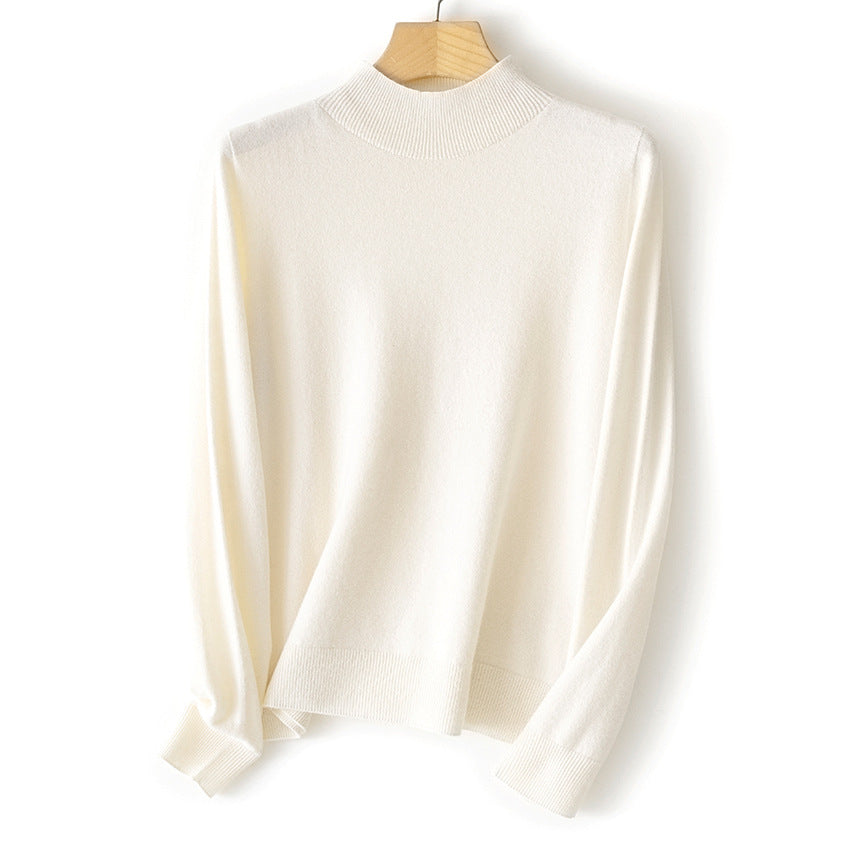 Damen Feiner Stehkragen-Pullover aus Kaschmir-Mix mit gerippten Abschlüssen Drune