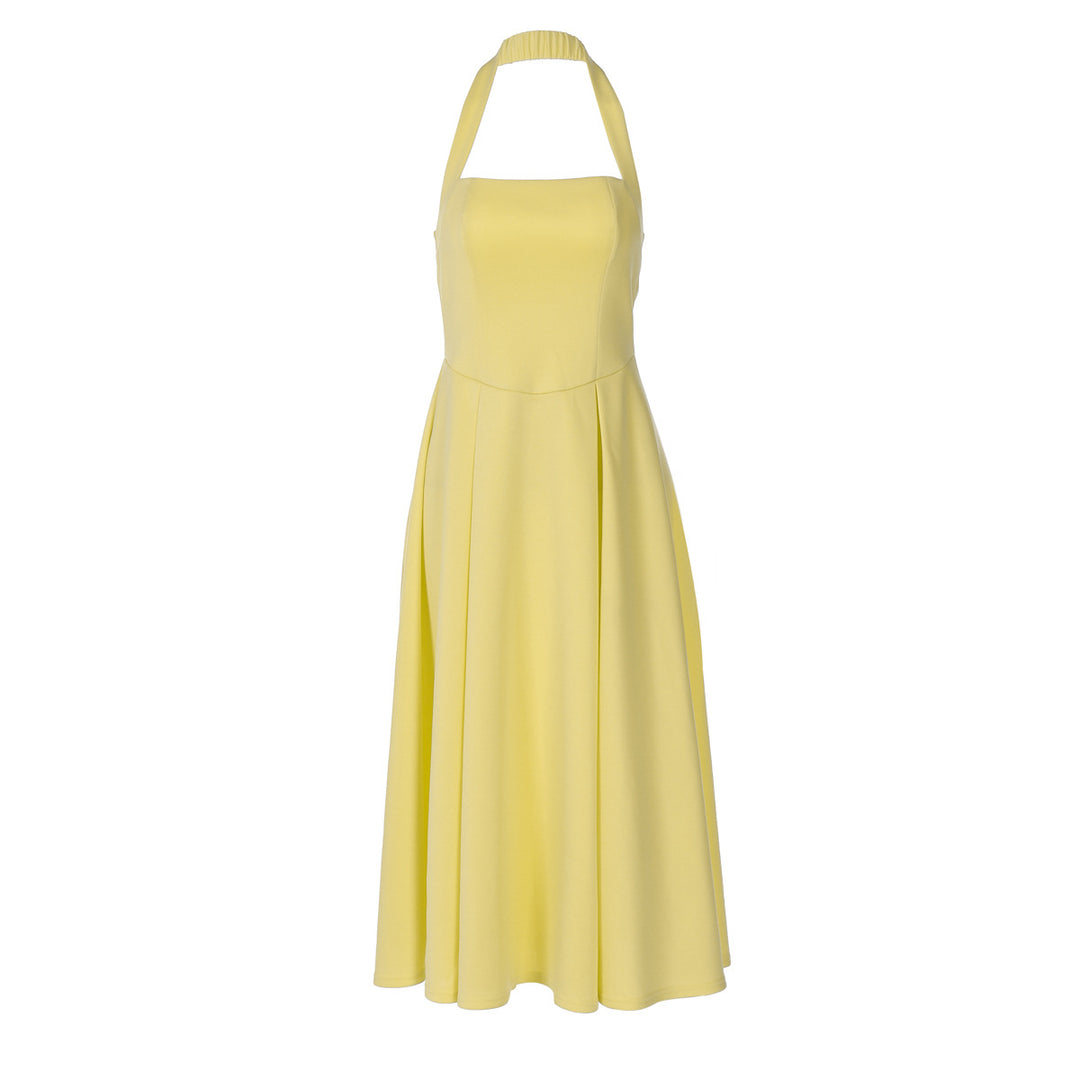Damen Edles Maxikleid mit quadratischem Ausschnitt und schmalem Taillenband Drune