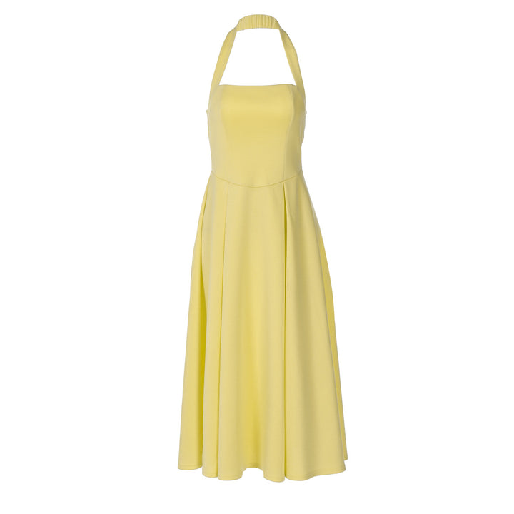 Damen Edles Maxikleid mit quadratischem Ausschnitt und schmalem Taillenband Drune
