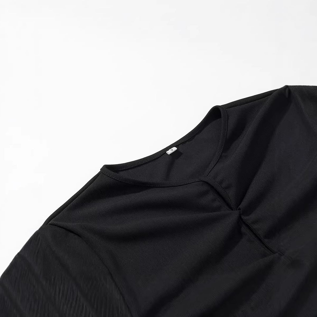 Damen Maxikleid mit Spitzeneinsatz, geraffter Vorderpartie und fließender Saum Drune