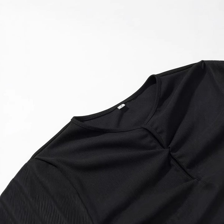 Damen Maxikleid mit Spitzeneinsatz, geraffter Vorderpartie und fließender Saum Drune