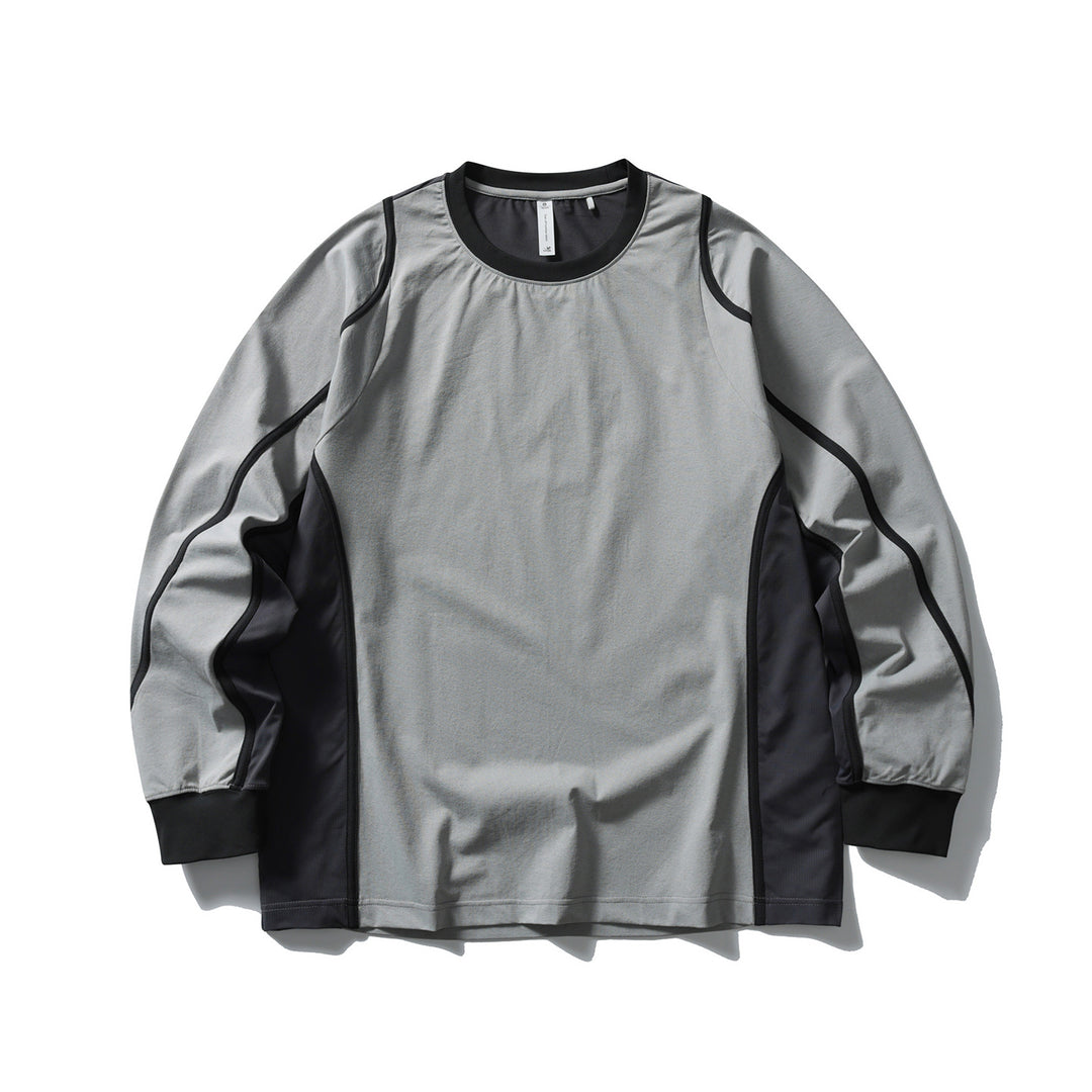 Unisex Funktionales Longsleeve im Oversize-Layering-Stil mit Flachnähten und Rippbündchen Drune