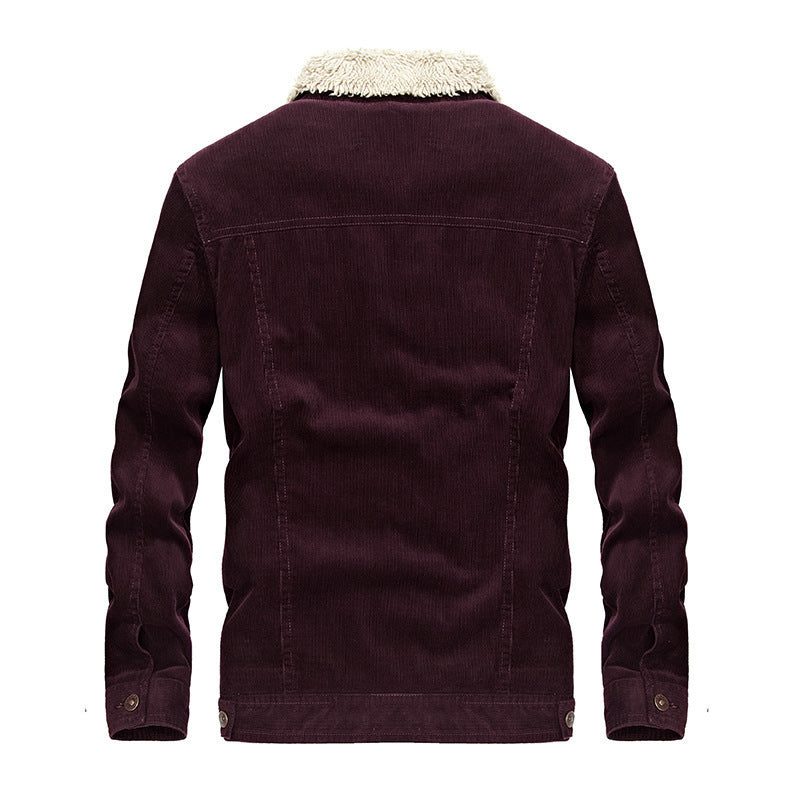 Herren Trucker-Cordjacke mit Teddyfutter und aufgesetzten Brusttaschen Drune