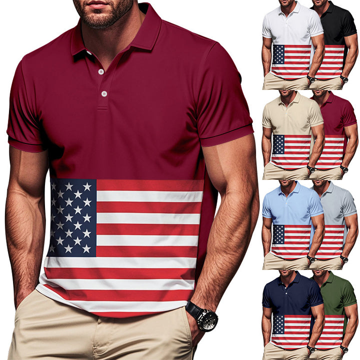 Herren Poloshirt mit Flaggenmuster Drune