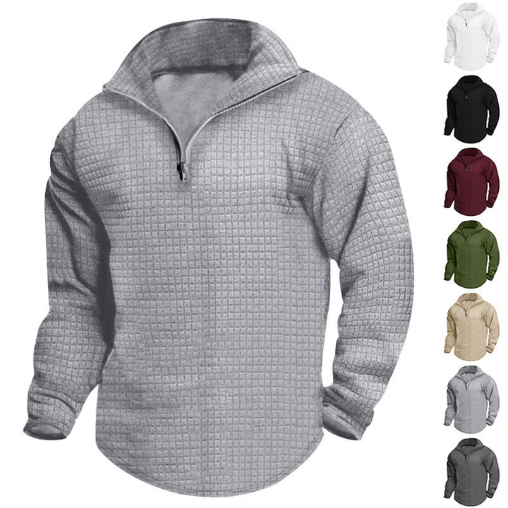 Herren Wärmeisolierter Pullover mit halbhohem Kragen und strukturierter Oberfläche Drune