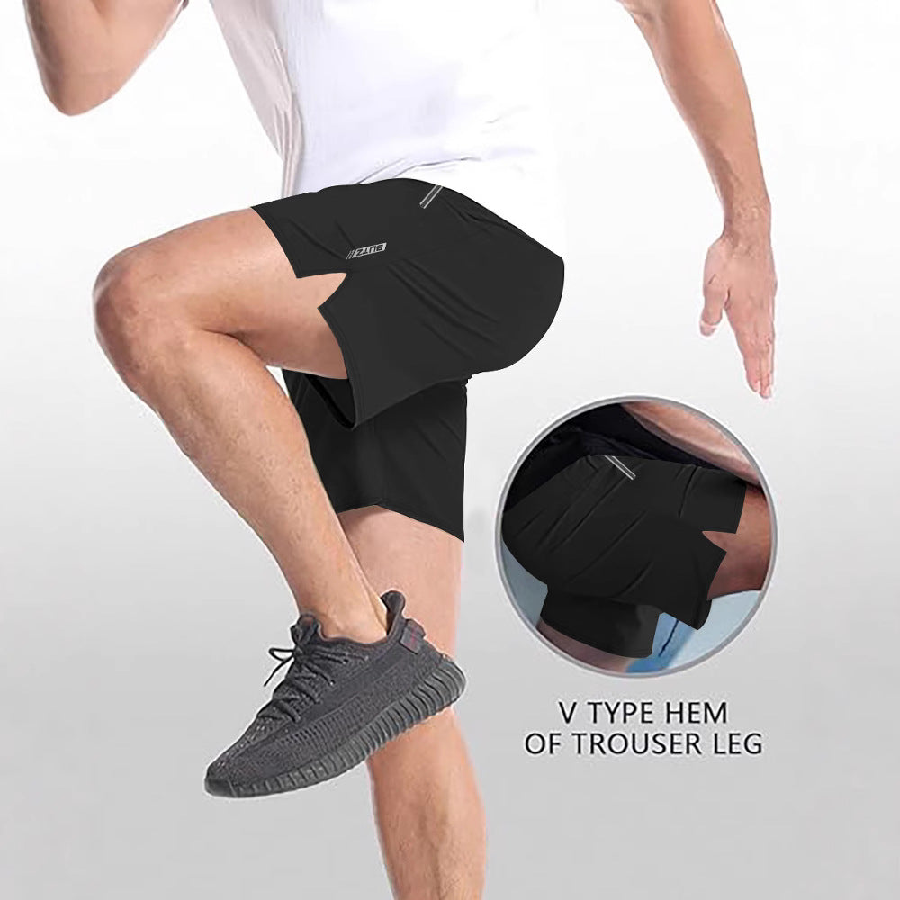 Herren Atmungsaktive Sportshorts mit Seitentaschen und elastischem Bund Drune