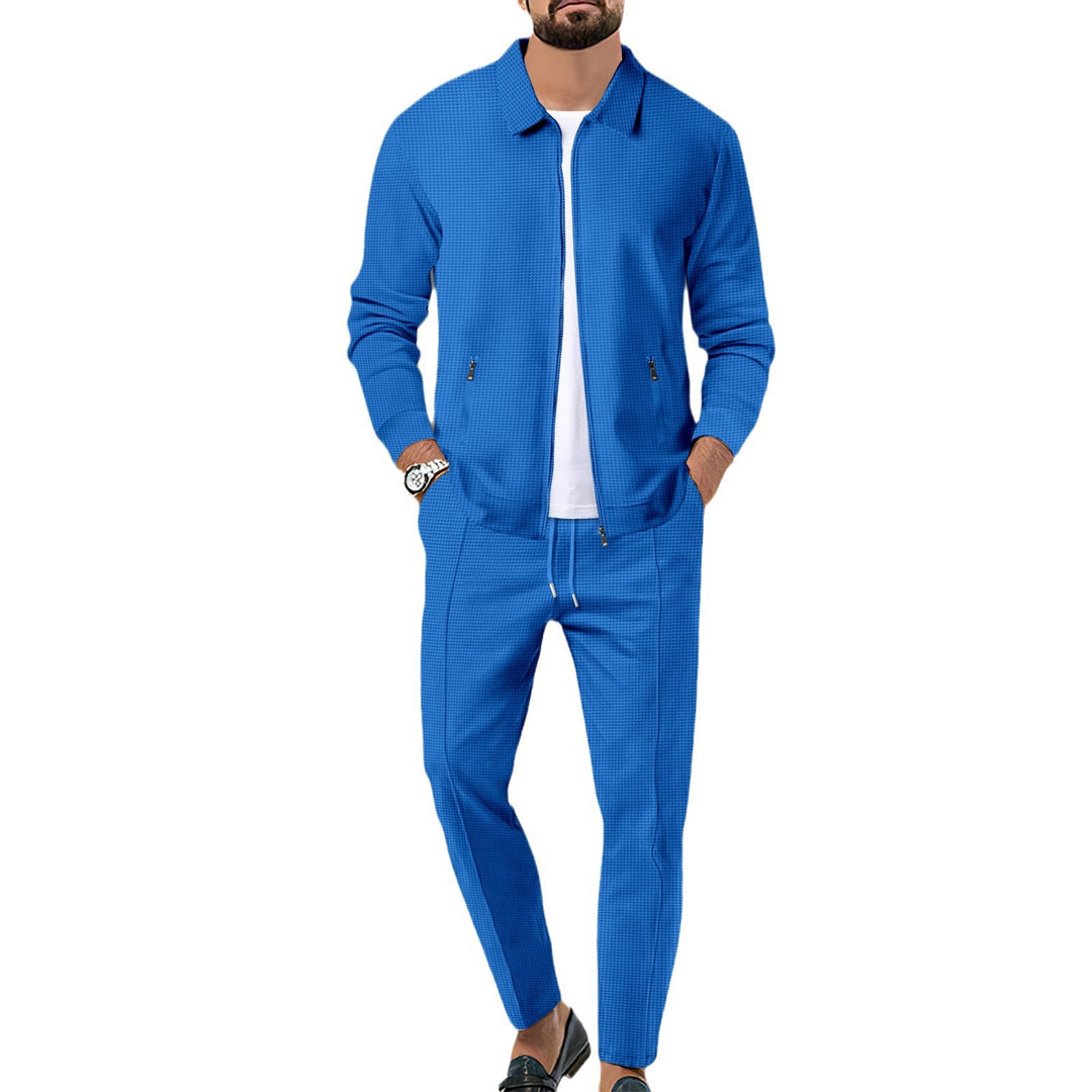 Herren modisches Freizeit-Ensemble mit strukturiertem Obermaterial und elastischem Bund Drune