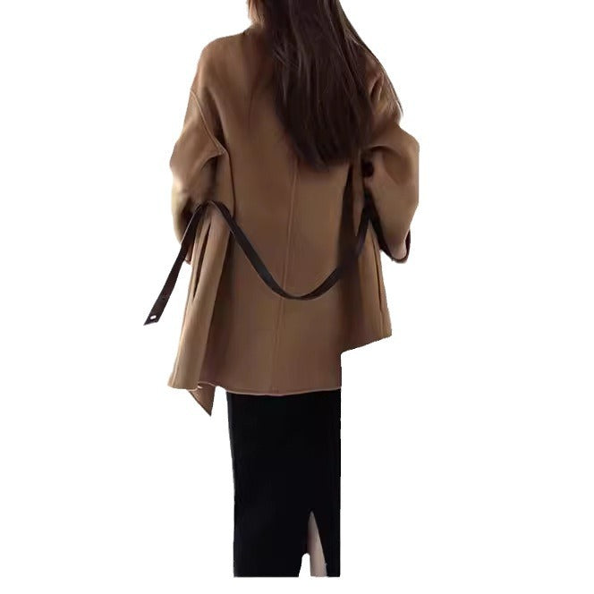 Damen Modischer und eleganter Mantel mit Gürtel Drune