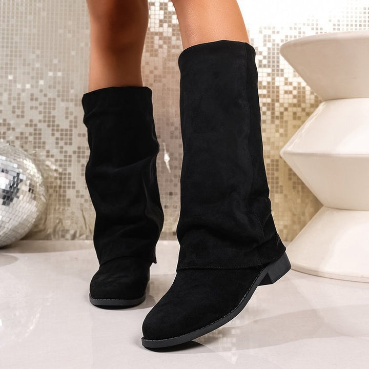 Damen Weiche Winterstiefel aus Veloursleder Drune