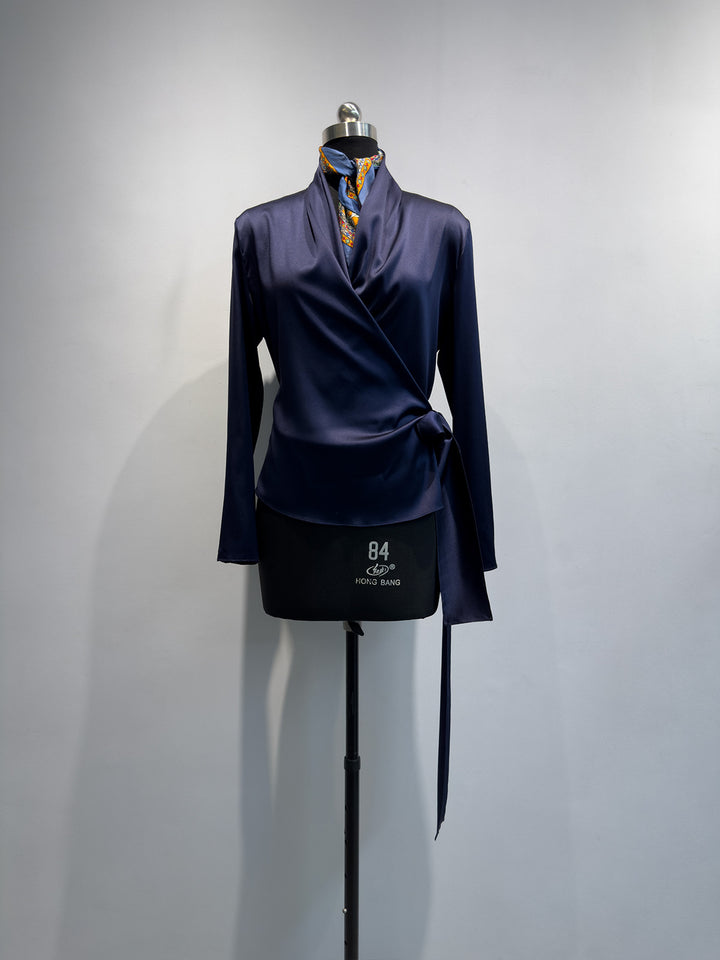 Damen Elegante Wickelbluse Drune