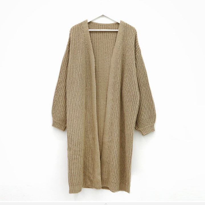 Damen Grober Strickcardigan mit offenem Schnitt und bequemen Ärmelabschlüssen Drune