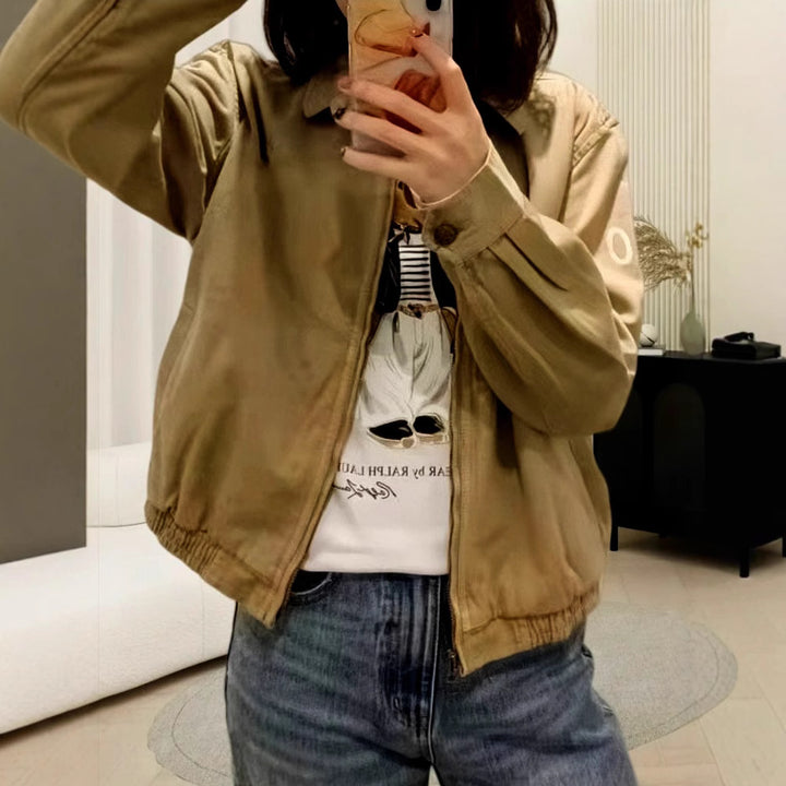 Damen modische Blousonjacke mit praktischen Taschen Drune