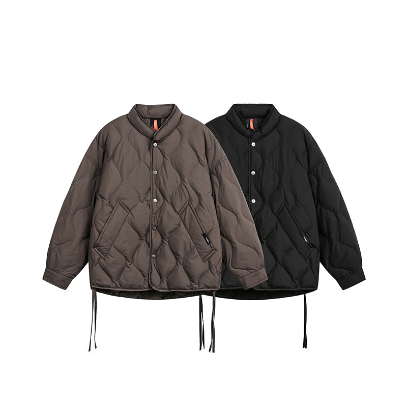 Herren Kurze gesteppte Oversize-Isolationsjacke mit Rautensteppung Drune