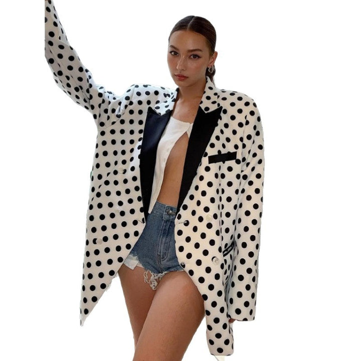 Damen Oversized Blazer mit Polka-Dots Drune