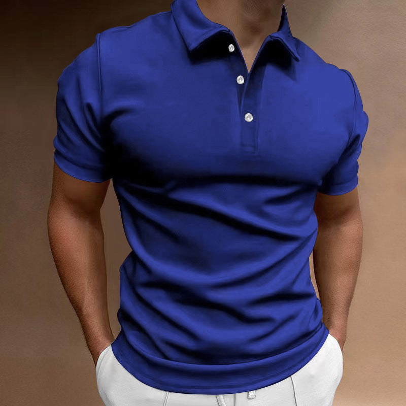 Herren nan schlank geschnittenes Stretch-Poloshirt mit Kentkragen und elastischem Saum Drune