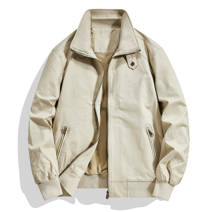 Herren Baumwoll-Canvas-Blouson mit Rippbündchen und Stehkragen Drune